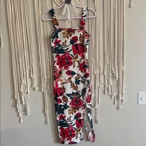 Floral Midl Bodycon with slit